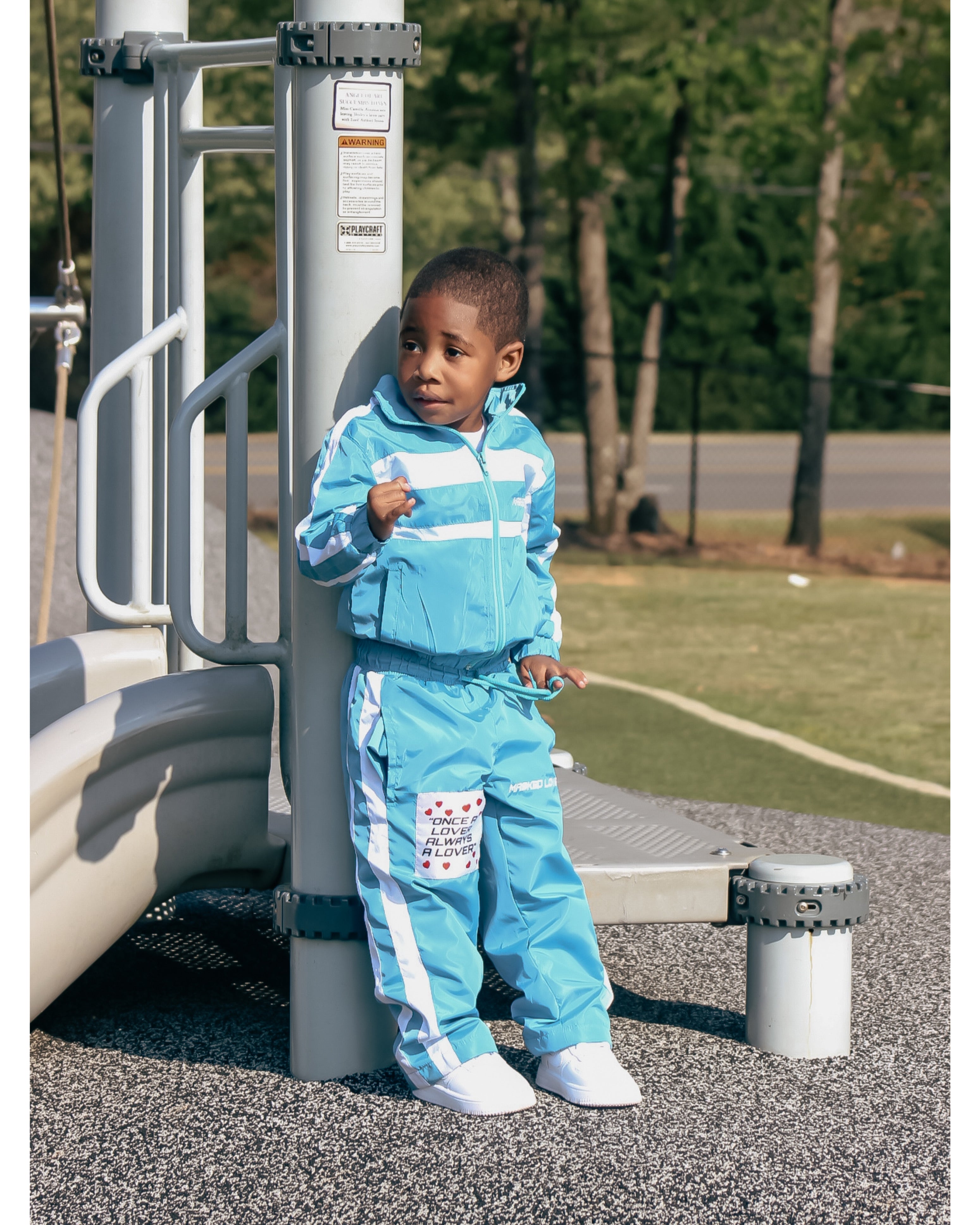 Blue Kids Streetwear Tracksuit Set – Masked Lovers