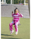 Pink kids streetwear tracksuit set by Masked Lovers